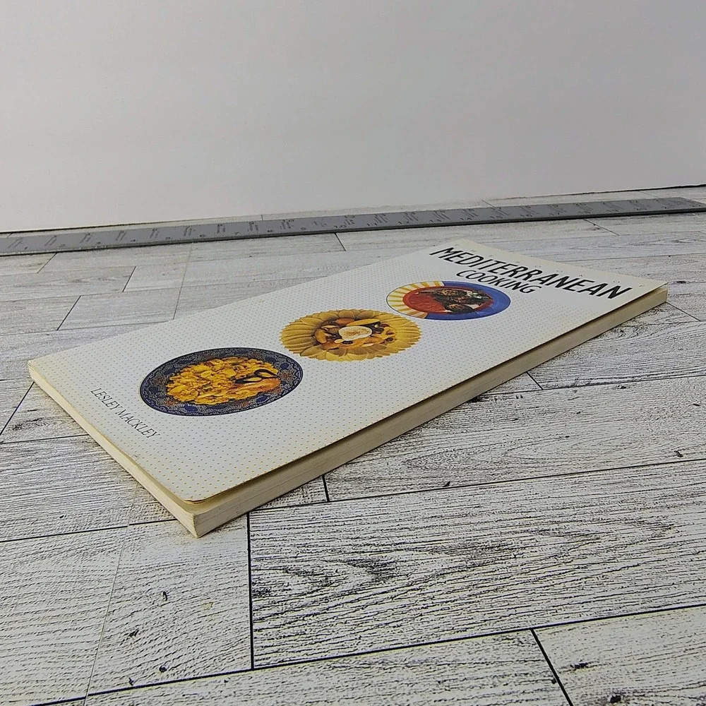 Mediterranean Cooking Lesley‎ Mackley 1996 Color Photos Recipes Vintage Cookbook
